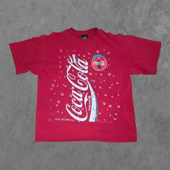 Vintage Coca Cola Shirt AOP Giant Tag XL Rare All Over Print - Picture 1 of 9